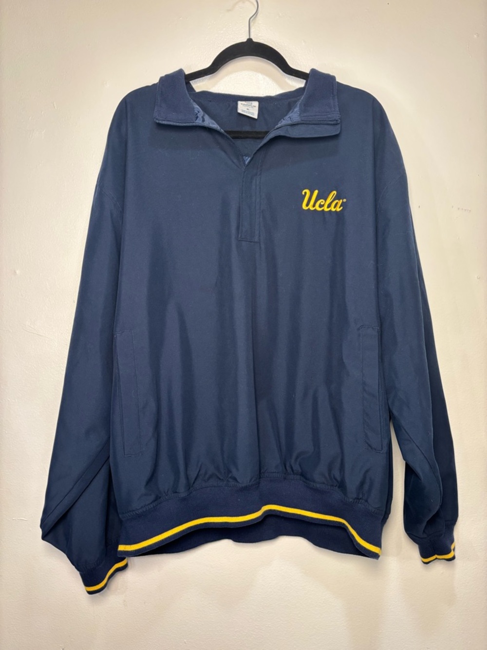UCLA Men's Navy Pullover Jacket with Yellow Trim
